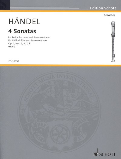 G.F. Händel: 4 Sonatas op. 1 , ABlfBc (KlavpaSt)