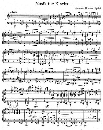 J. Driessler: Musik für Klavier op. 2/2, Klav