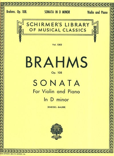 J. Brahms: Sonata in D Minor, Op. 108, VlKlav (KlavpaSt)