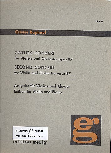 G. Raphael: Violinkonzert, Nr. 2 op. 87, VlKlav (KA+St)