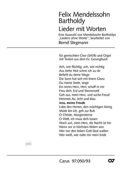 DL: F. Mendelssohn Barth: Jesu, meine Freude (20, GchOrg (Pa