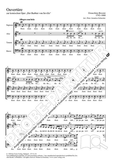 DL: G. Rossini: Ouvertüre zur komischen Oper Der B, GCh4 (Pa