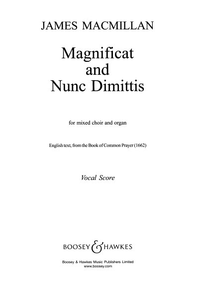 J. MacMillan: Magnificat And Nunc Dimittis (Chpa)