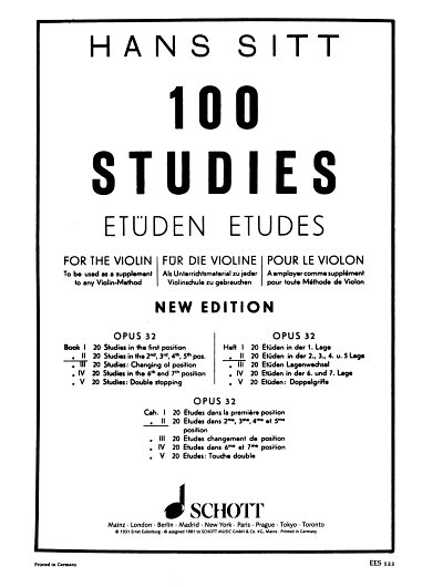 H. Sitt: 100 Studies Op 32/2