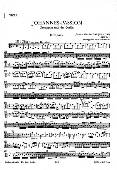 J.S. Bach: Johannes-Passion BWV 245, GesGchOrchBc (Vla)