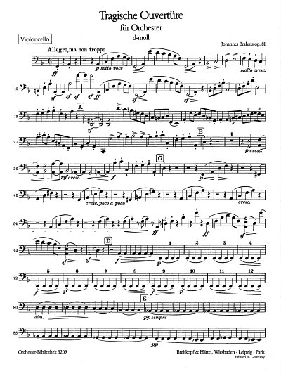 J. Brahms: Tragische Ouvertuere D-Moll Op 81