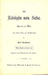 G. Karl: Die Koenigin von Saba op. 27, Soli, Chor, Orchester