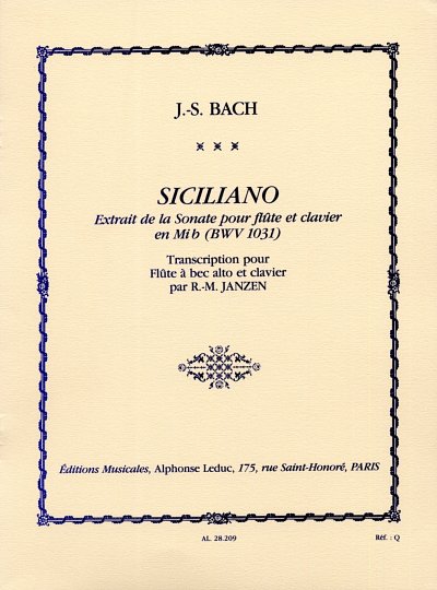 J.S. Bach: Sicilienne, AblfKlav (KlavpaSt)