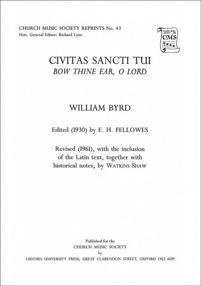 W. Byrd: Civitas sancti tui (Bow thine ear, O Lor, Ch (Chpa)