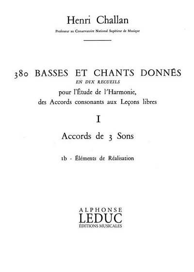 H. Challan: 380 Basses et Chants Donnés Vol. 1B
