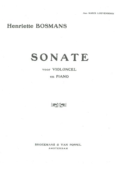 H. Bosmans: Sonate, VcKlav (KlavpaSt)