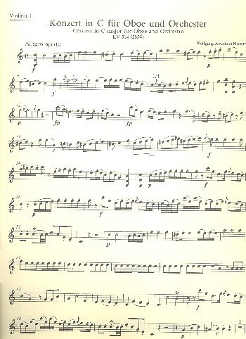 W.A. Mozart: Konzert für Oboe und Orchester C-, ObOrch (Vl1)