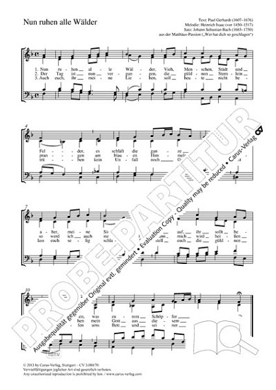 DL: J.S. Bach: Nun ruhen alle Wälder As-Dur, GCh4 (Part.)