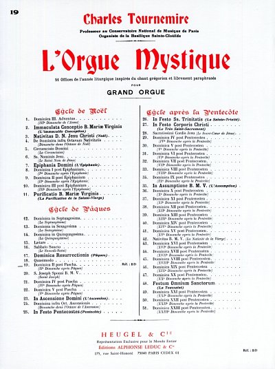 C. Tournemire: L'Orgue mystique Vol.19