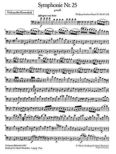 W.A. Mozart: Sinfonie Nr. 25 g-Moll, Sinfo (VcKb)