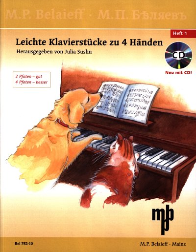 J. Suslin: Leichte Klavierstücke zu 4 Händ, Klav4m (Sppa+CD)