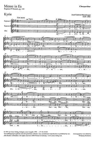 AQ: J. Rheinberger: Missa in Es op. 155, FchOrg (Ch (B-Ware)
