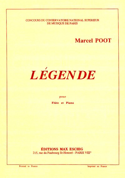 M. Poot: Legende Flute-Piano , FlKlav (Part.)