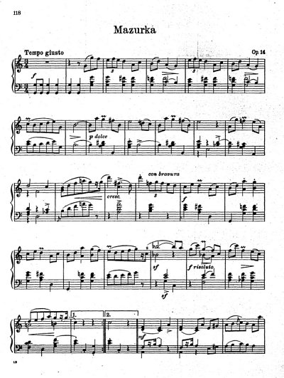 M. Lyssenko: Mazurka op.14, Klav