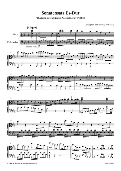 DL: L. v. Beethoven: Sonatensatz Es-Dur Duett mit zwey oblig