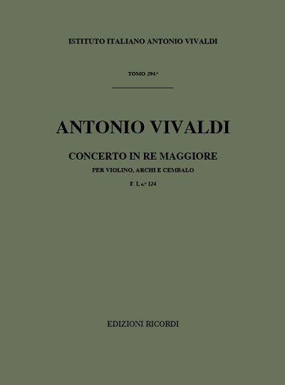 A. Vivaldi: Concerto Per Violino, Archi E B.C.: In Re Rv 222