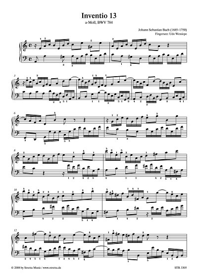 DL: J.S. Bach: Inventio 13 a-Moll, BWV 784