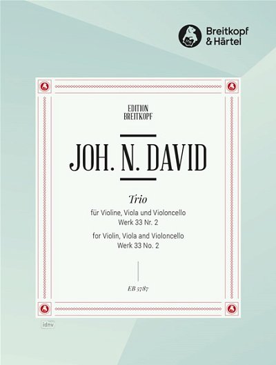 J.N. David: Streichtrio Wk 33/2, VlVlaVc (Pa+St)