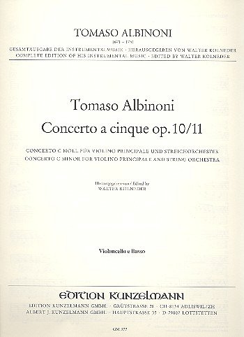 T. Albinoni: Concerto a cinque g-moll op. 10, VlStrBc (VcKb)