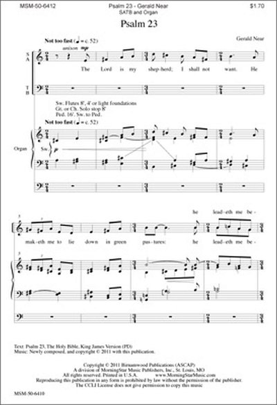G. Near: Psalm 23 from Two Psalms and a Canticle