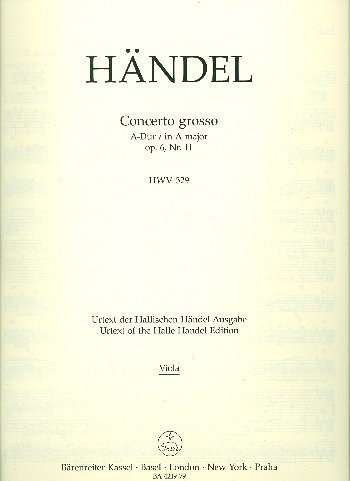 G.F. Haendel: Concerto grosso A-Dur op. 6/11 HW, StroBc (Vla