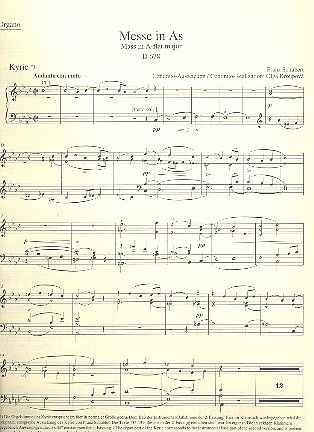 F. Schubert: Messe in As D 678, 4GesGchOrchO (Org)
