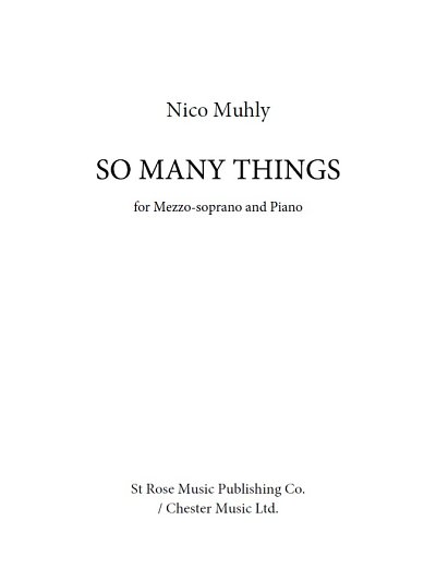 N. Muhly: So Many Things (KA)