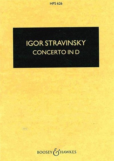 I. Strawinsky: Concerto in D, Stro (Stp)