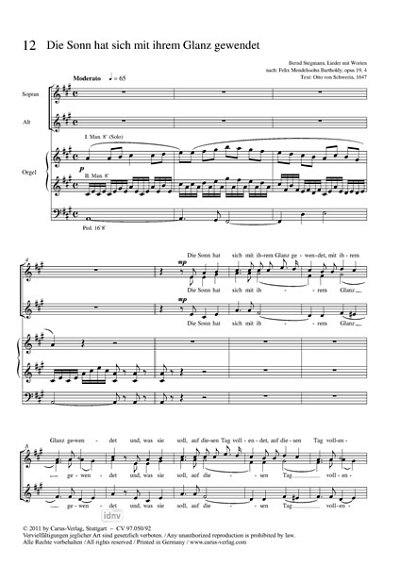 DL: F. Mendelssohn Barth: Die Sonn hat sich mit , GchOrg (Pa