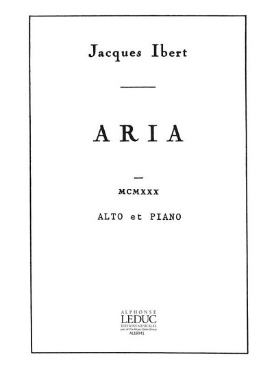 J. Ibert: Aria, VaKlv (Bu)