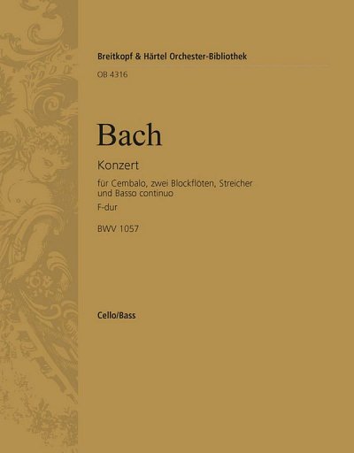 J.S. Bach: Konzert F-Dur Bwv 1057 - Cemb 2 Bfl Str Bc