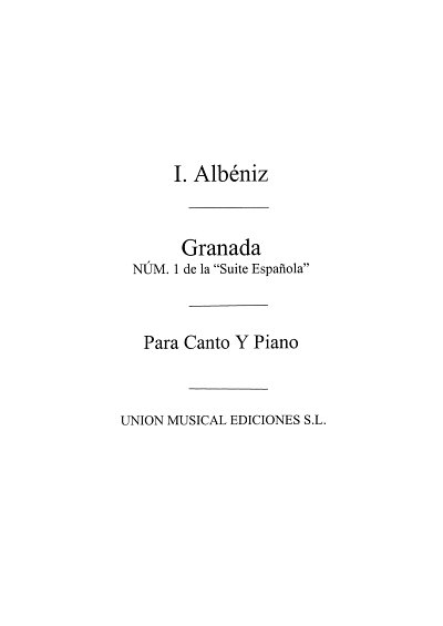 I. Albéniz: Granada From Suite Espanola, GesKlav