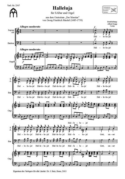 G.F. Händel: Halleluja, Gch3Org (Chpa)