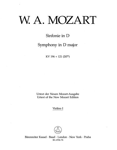 W.A. Mozart: Sinfonie D-Dur, Sinfo (Vl1)