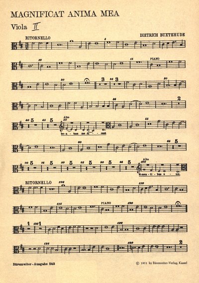 D. Buxtehude: Magnificat anima mea BuxWV An, GchStrBc (Vla2)