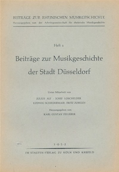 Beiträge zur Musikgeschichte der Stadt Düsseldorf
