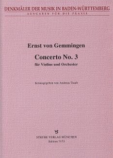 Gemmingen Ernst Von: Konzert 3 - Vl Orch
