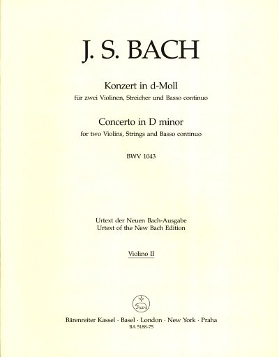 J.S. Bach: Konzert d-Moll BWV 1043, 2VlStroPk (Vl2)