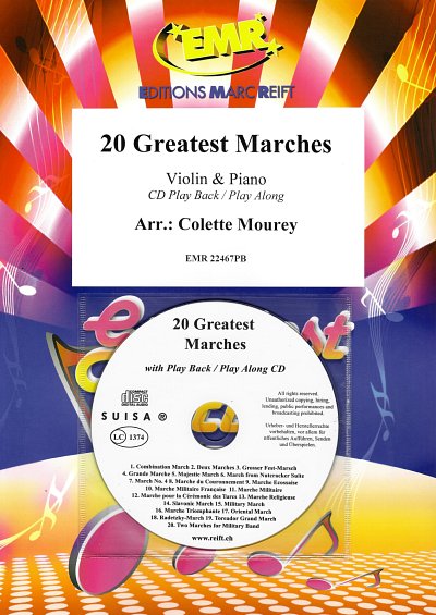 C. Mourey: 20 Greatest Marches, VlKlav (+CD)