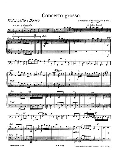 F. Geminiani: Concerto grosso  d-Moll op. 3/4