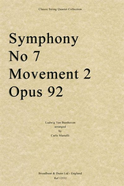L. v. Beethoven: Symphony No. 7 Movement 2, 2VlVaVc (Stsatz)