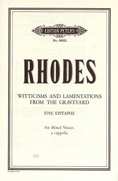 Rhodes Phillip: Witticisms and Lamentations from the Graveyard (1972)