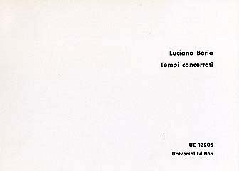 L. Berio: Tempi concertati  (Part.)