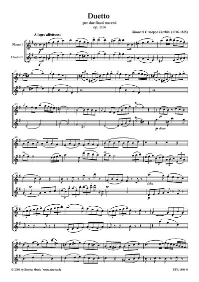 DL: G. Cambini: Duetto op. 11/4, per due flauti traversi