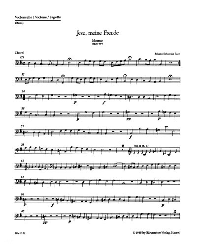 J.S. Bach: Jesu, meine Freude BWV 227, Gch5;Instr (VcFagKb)
